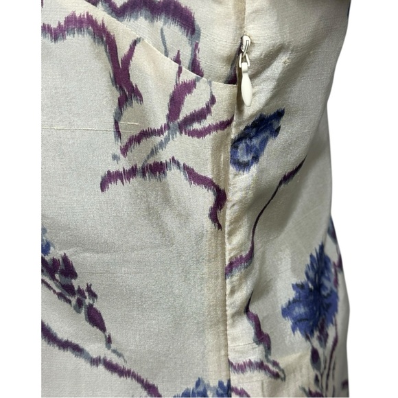 Girls from Savoy Silk Blouse Size 8 3/4 Puff Sleeve Beige Peter Pan Collar - Picture 7 of 10